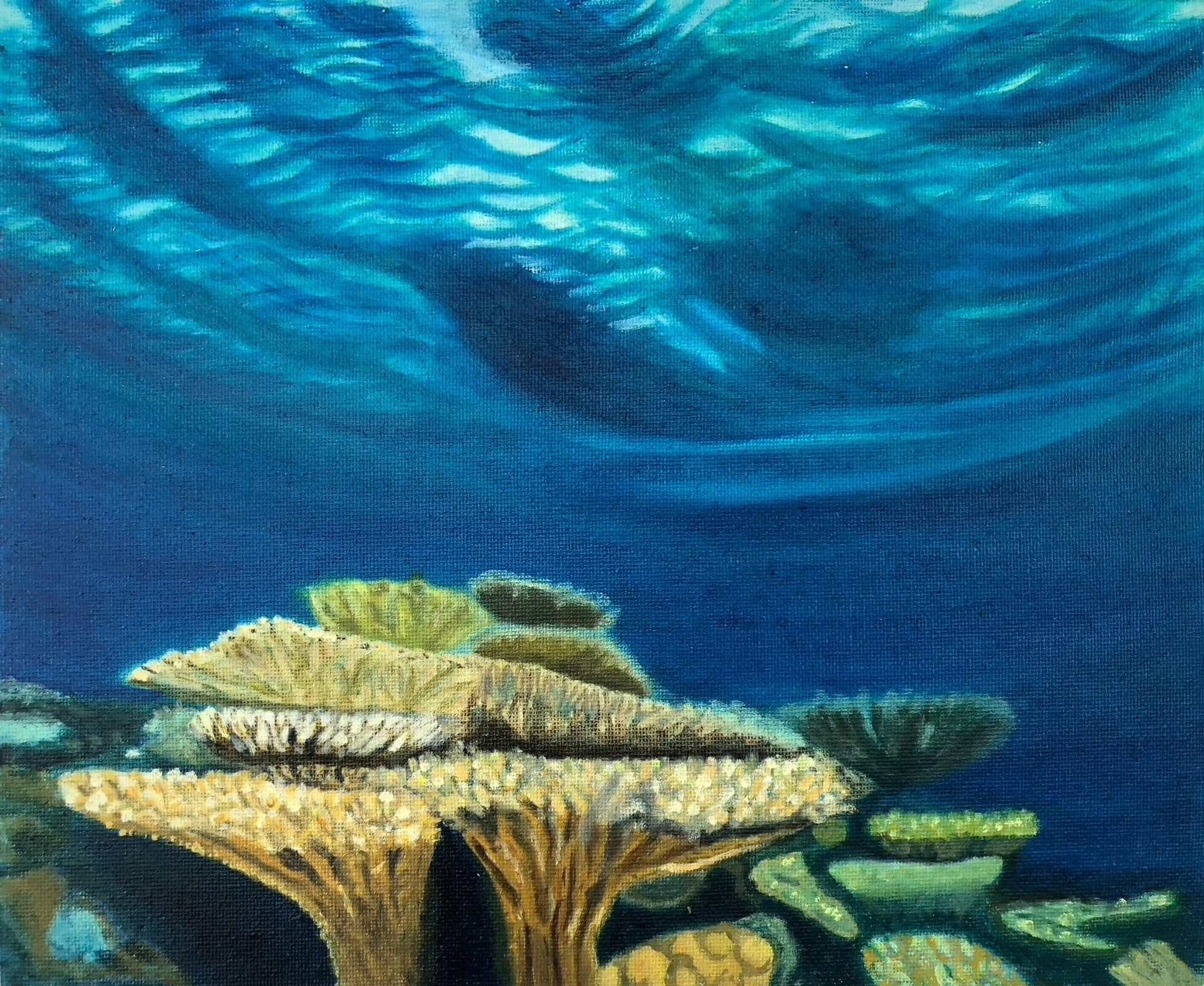 Coral heads I original oil painting by S Valenti