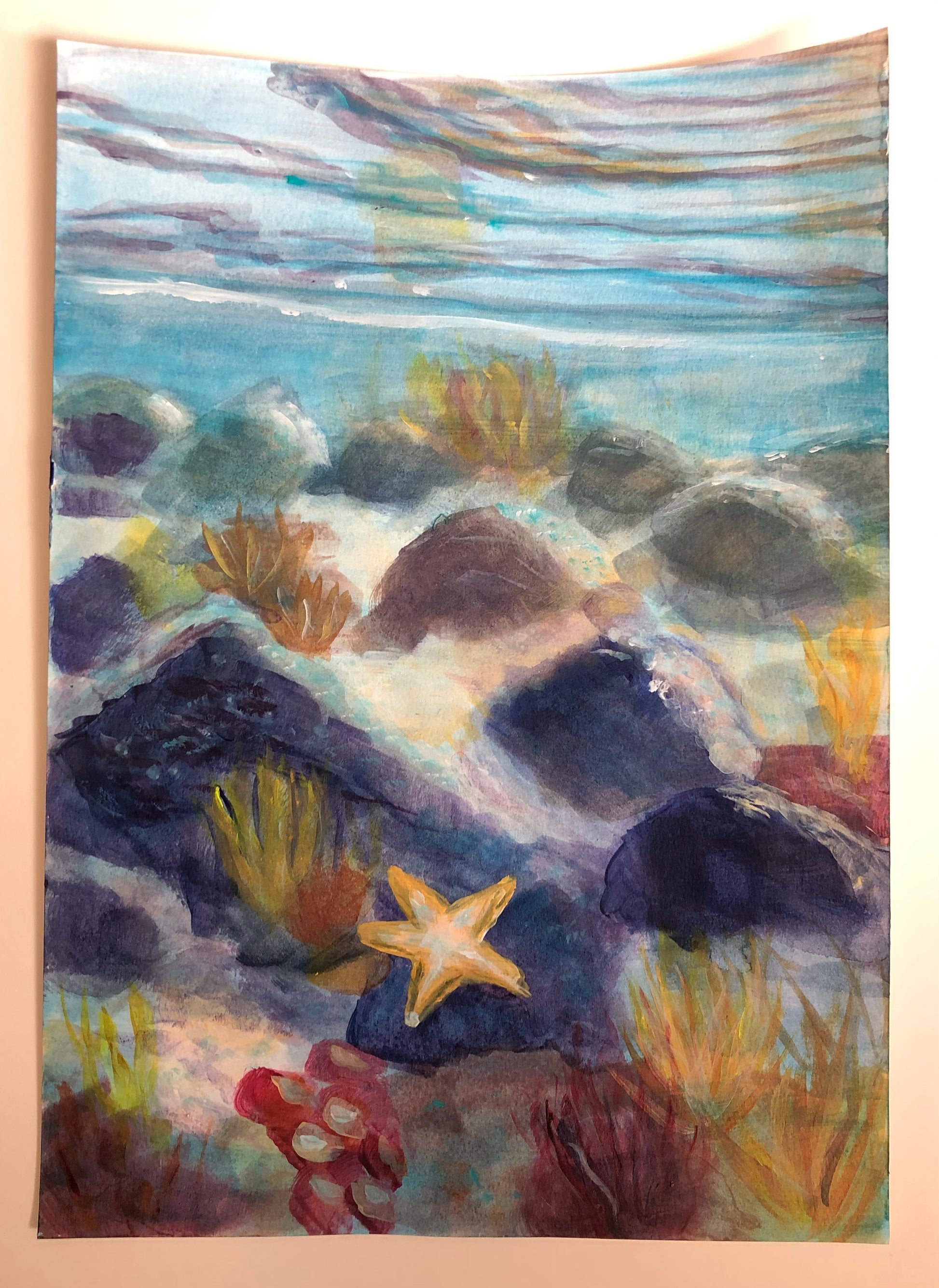 Intertidal I original acrylic painting by S Valenti A4