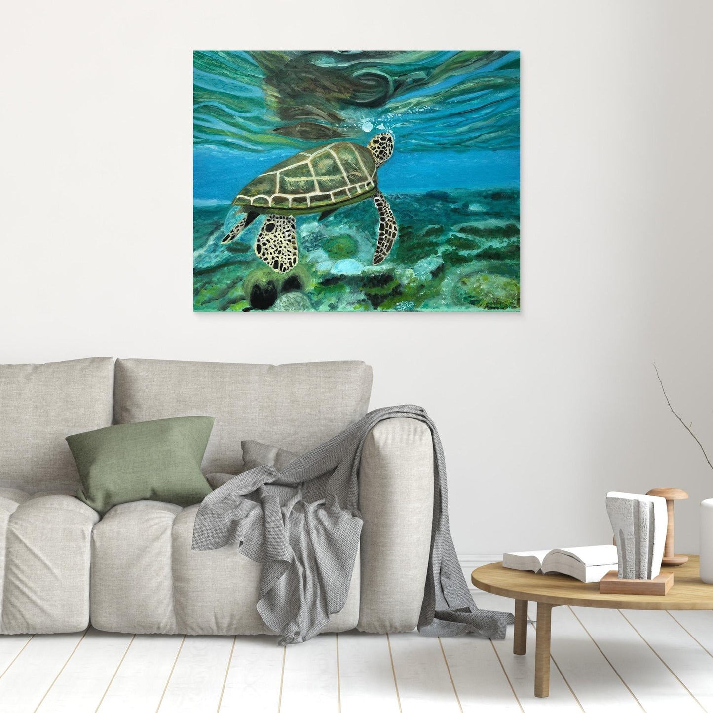 Turtle Reflection Canvas Art Print