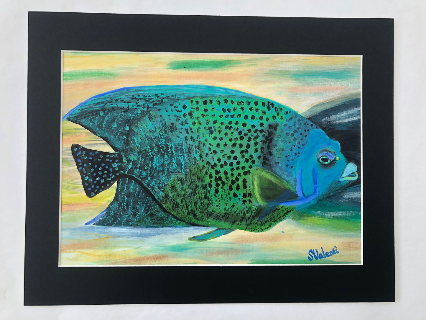 Angel fish painting by S Valenti