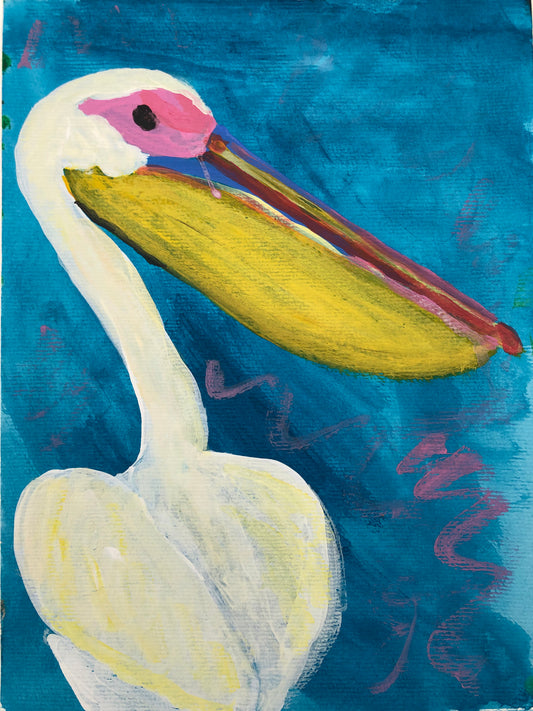 Pelican original acrylic painting by S Valenti