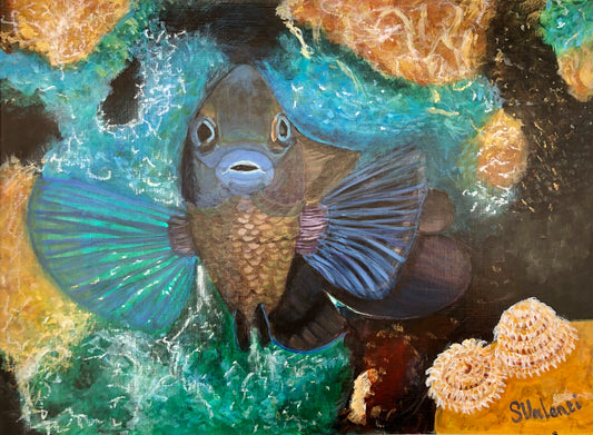 Damselfish I original acrylic painting by S Valenti