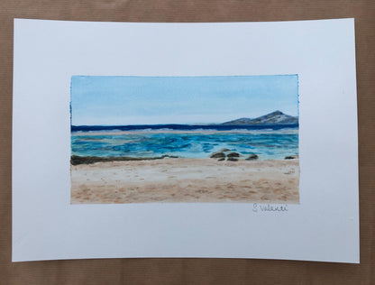 Beach View, Sharm El Sheikh, Original Watercolour Painting on Paper