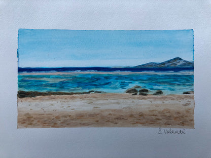 Beach View, Sharm El Sheikh, Original Watercolour Painting