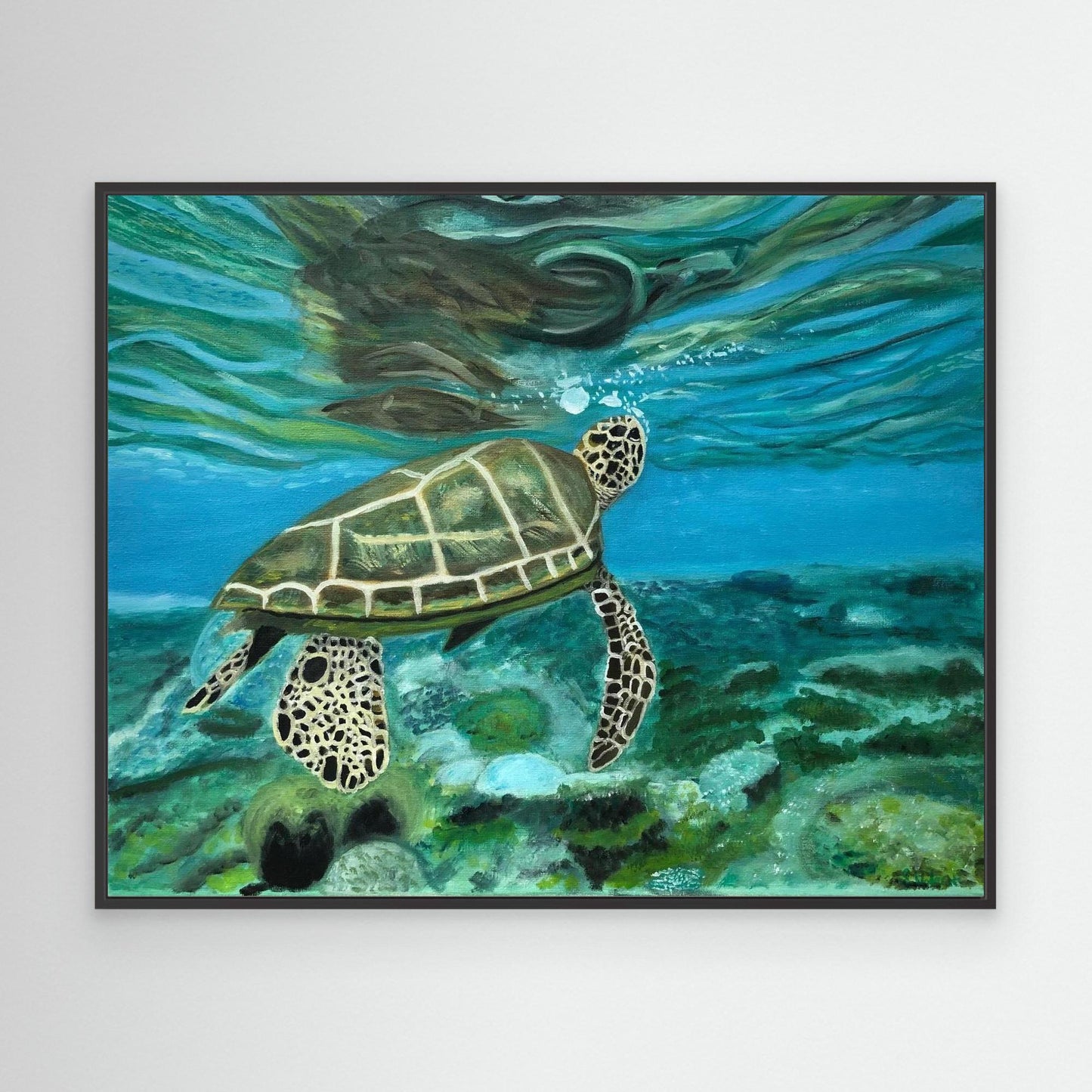 Turtle Reflection Canvas Art Print