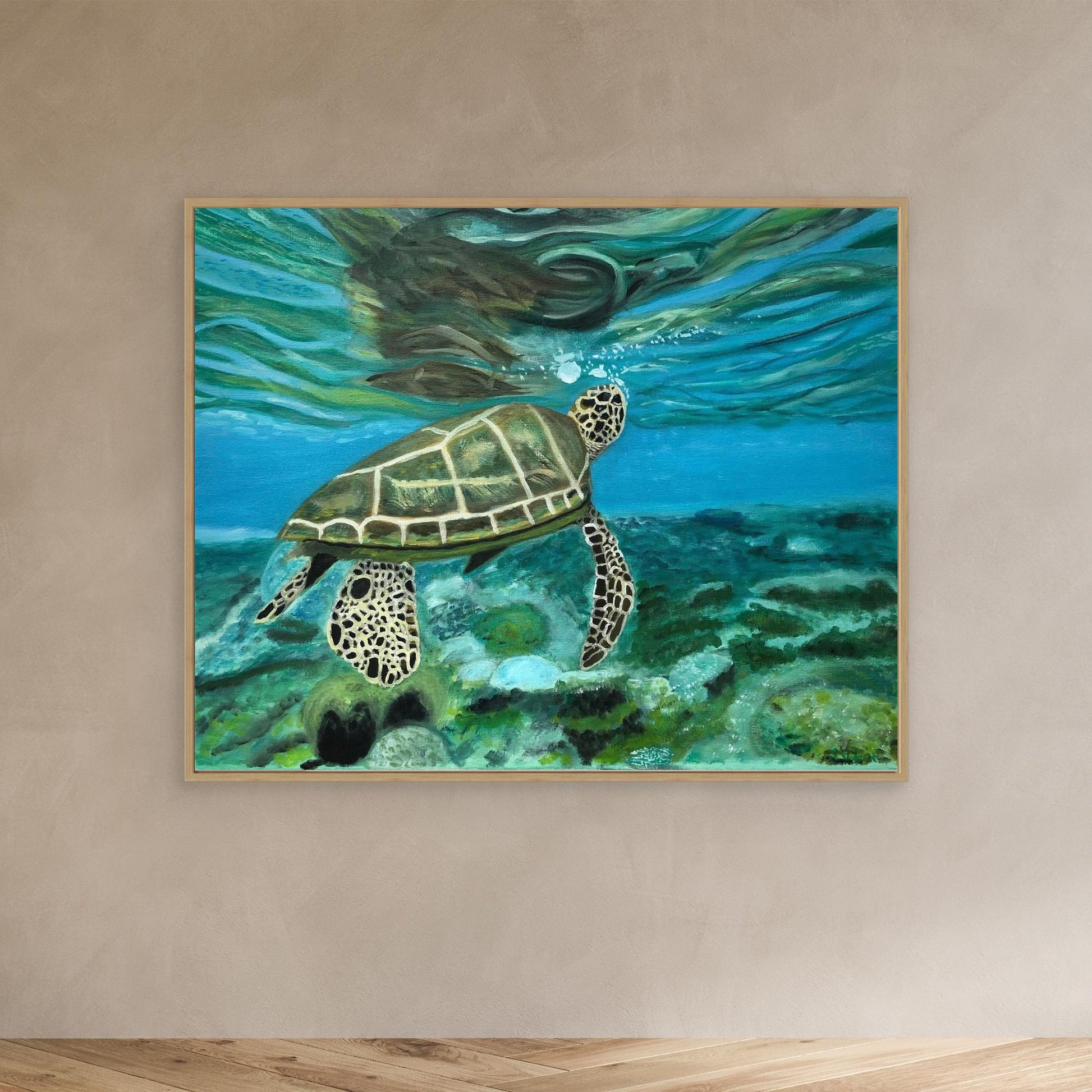 Turtle Reflection Canvas Art Print