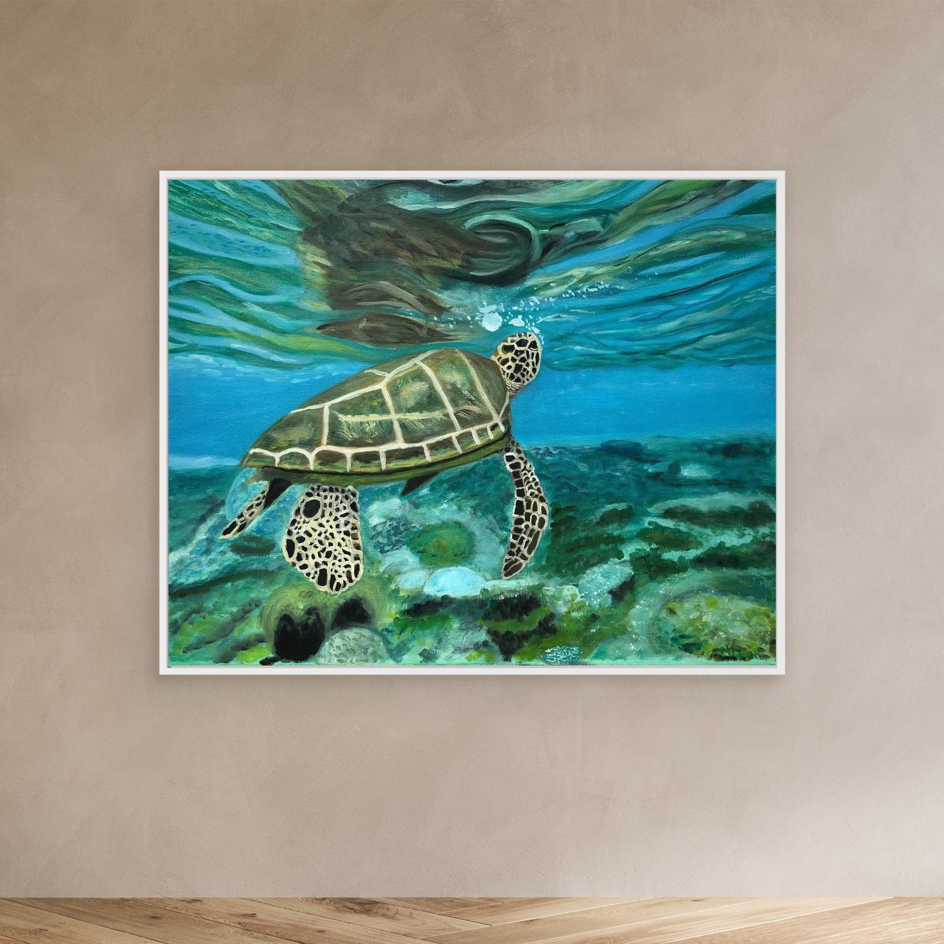Turtle Reflection Canvas Art Print