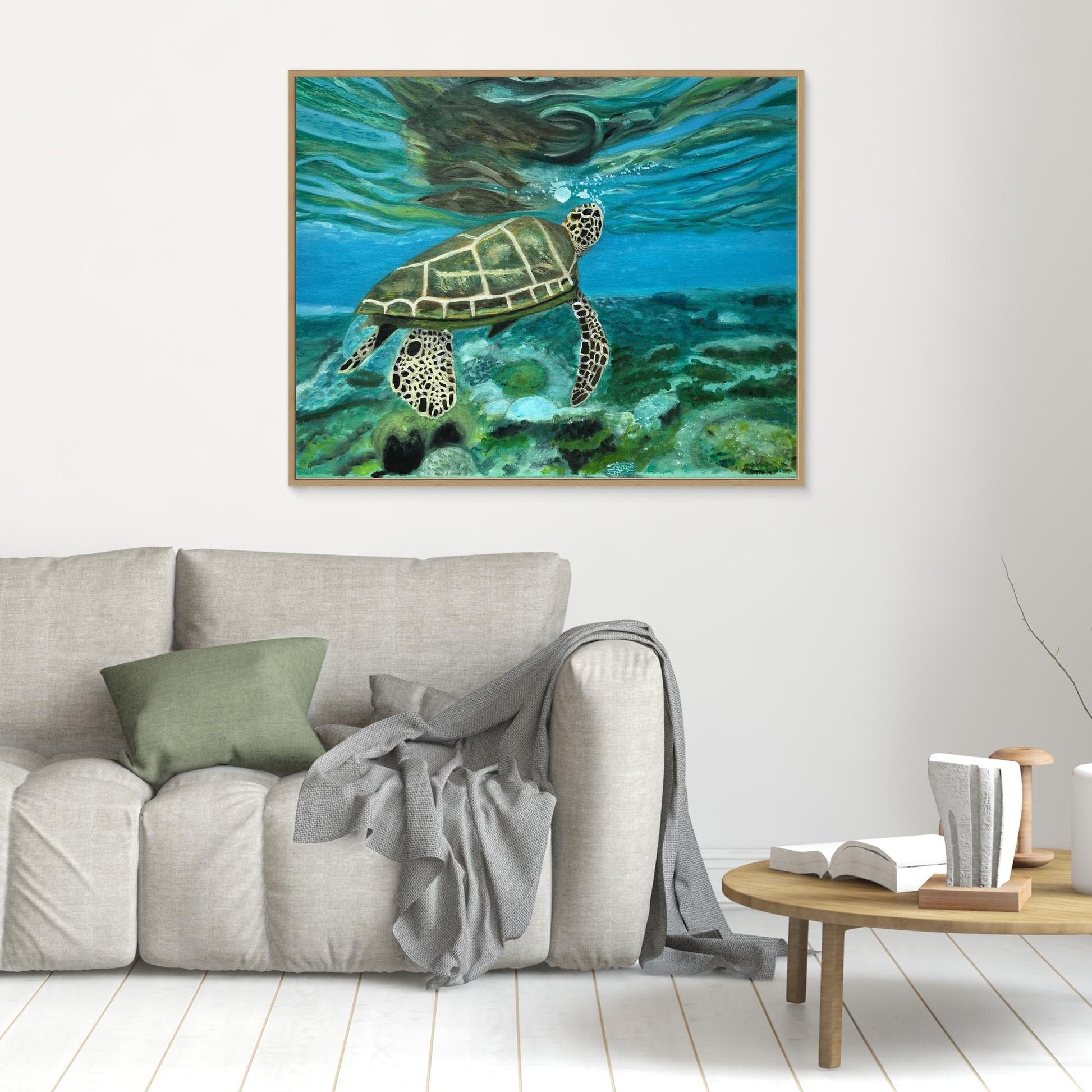 Turtle Reflection Canvas Art Print