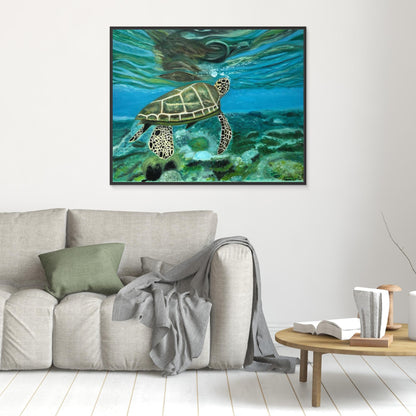 Turtle Reflection Canvas Art Print