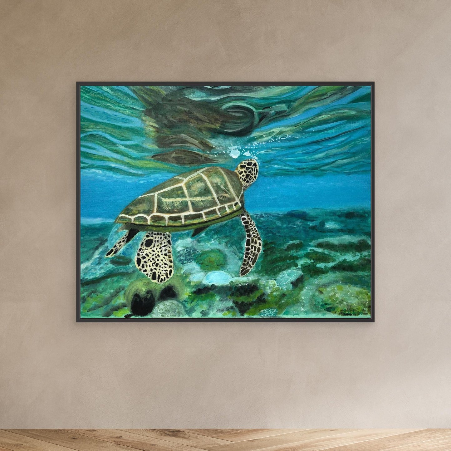 Turtle Reflection Canvas Art Print