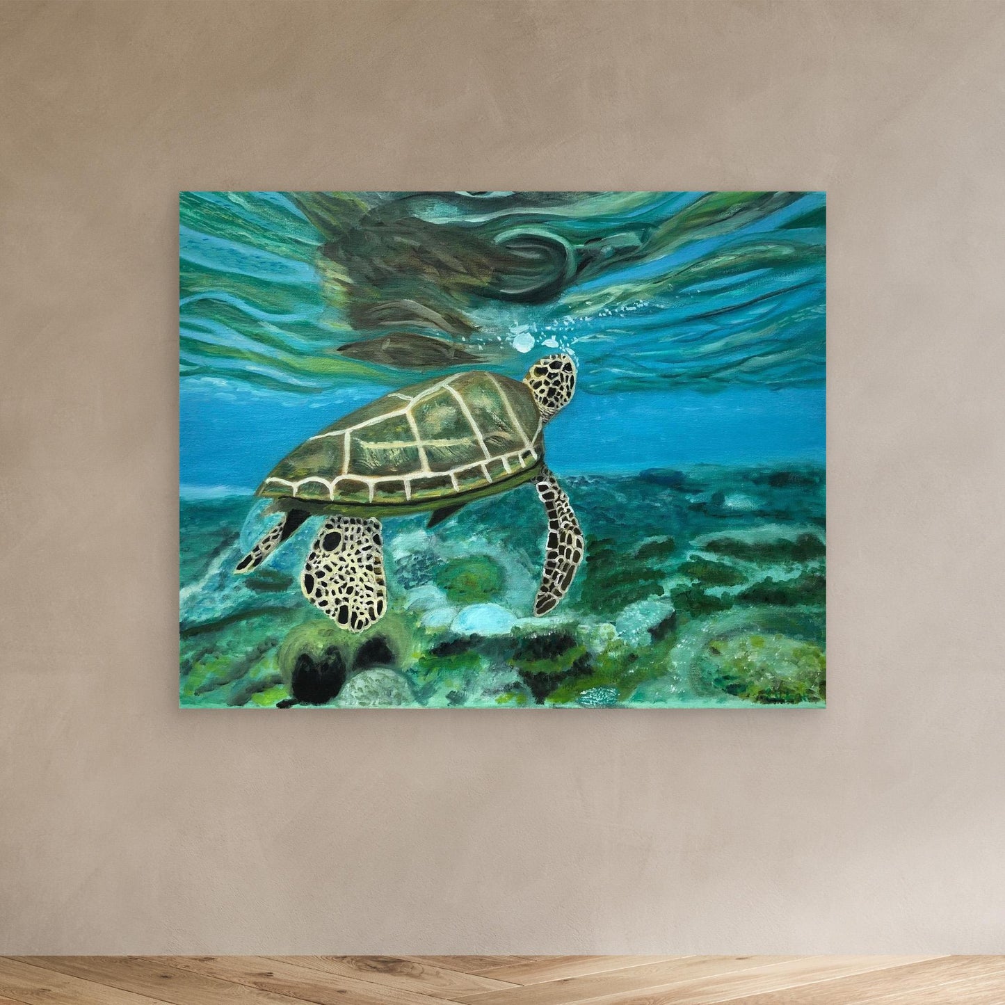 Turtle Reflection Canvas Art Print